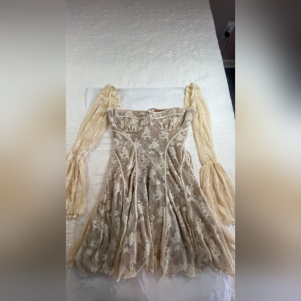 House of CB Analissa Vintage Cream Lace Corset Dress - Picture 9 of 14